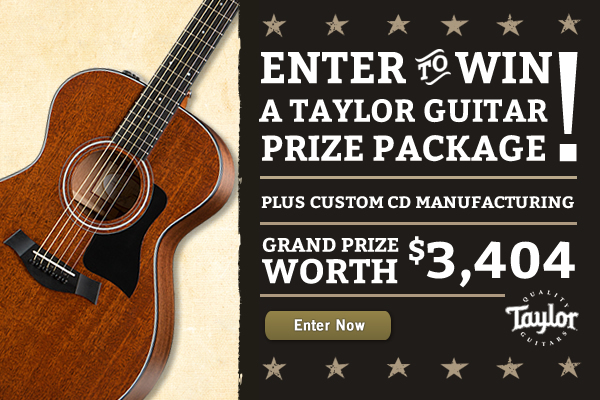 Win a Taylor guitar, a CD package, and more. The Oasis Taylor Guitar Giveaway